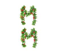 LOVIVER Synthetic Foliage Vine Artificial Garland Fake Greenery Leaves With Fruit Elements Flexible For Arranging Suitable for cafe decor restaurant walls, Small Strawberry Glue-coated Vine, 2-Pack