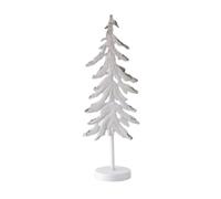 LOVIVER Tabletop Decorative Item Metal Tree Decor Sculpture Ornament Figurine With Wooden Base Rustic Modern Suitable for mantel entryway bookshelf desk cabinet home office, White, A3087