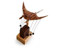LOVIVER Tabletop Sculpture Wooden Sting Figurine Ornament Statue with Modern Artistic Look and Stable Base Suitable for Creative workspaces Living Rooms workplaces Study Areas 25cm