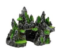 LOVIVER Tank Decoration Landscape Decor Hideaway Hideout Simulation Scene Hiding Place Rock es House with Cave Mountain View