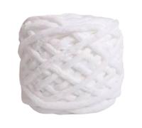 LOVIVER Thick Chunky Yarn for Crochet, 100g/70mm Thick Polyester Yarn Comfortable Home Decor Handmade Ideal for DIY Bags, Blankets, Arm Knitting Hats Pet Bed Making and Home Decor Projects, White
