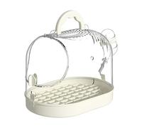 LOVIVER Travel Bird Cage Bird Carrier Lightweight Breathable Clear Sturdy Parrot Outing Cage Multifunction for Parrotlets Birds Peony, White