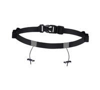 LOVIVER Triathlons Race Number Belt with Loop,Running Bib Holder,6 Loops for Food Waist Belt Quick Release for Training Gym Women Men, Black