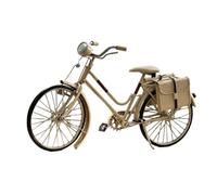 LOVIVER Vintage Tinplate Figurine Model Sculpture With Classic Upright Frame Spoked Wheels Curved Handlebars Front Lamp Suitable for living room entryway shelf decor 31x8x17.5cm