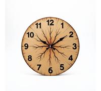 LOVIVER Wall Clock Silent Round Clock Minimalist Frameless Clock Scandinavian Wall Clock With Quiet Movement For Work And Rest Suitable for bedroom living, Wood Grain, 30CM, 55