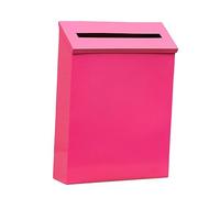 LOVIVER Wall Mount Mailbox Drop Box Newspaper Holder Box Decorative Rainproof Letterbox Metal Postbox for Home Office Outdoor Gate Decoration, Rose Red