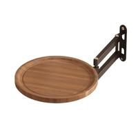 LOVIVER Wall Mount with Wooden Shelf | Adjustable Bracket with Round Shelf, Easy Installation, Hardware, for Living Room, Bedside