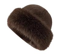 LOVIVER Winter Faux Fur Hat for Women Snow Ski Cap Cossack Russian Hat for Cycling, Brown