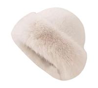 LOVIVER Winter Faux Fur Hat for Women Snow Ski Cap Cossack Russian Hat for Cycling, Camel Color