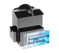 LOVIVER with Key Lock Donation Ballot Drop Box Sign Holder Acrylic Transparent Secure Drop Case Wall Mount for