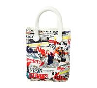 LOVIVER Womens Beach Hole Bag Summer Waterproof Open Bag for Shopping, Swimming Pool, Colorful Letters