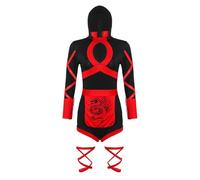 LOVIVER Women's Uniform with Dragon Pattern Jumpsuit Lightweight with Leg Straps for Halloween Dress up Multipurpose with Hood, M