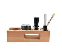 LOVIVER Wood Coffee Tamper Holder Kits Espresso Tamping Stand Set Coffee Tamper Distributor and for Commercial Cafe Shop, 54mm