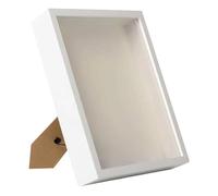 LOVIVER Wood DIY Shadow Box Frame Memory Box Frame Rectangle 5cm Deep Dried Flower Display Case for Handicrafts Medals Pictures Decor, White