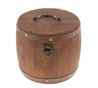 LOVIVER Wooden Bareel Tea Tins Kitchen Canister Airtight Sealed With Cover And Lock - as described, S