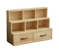 LOVIVER Wooden Storage Cabinet Tabletop Cabinet Rustic Desk Organizer Makeup Organizer for Bathroom Home Kitchen Counter Collectibles, 2 Drawer