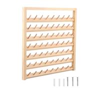 LOVIVER Wooden Thread Holder Rack Cotton Reel Storage Spool Holder Wall Mounted for Supplies Household