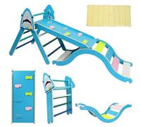 LOVIVO Wooden Climbing Frame for Toddlers, Foldable Pikler Triangle Set with Ramp and Arch, Montessori Indoor Play Jungle Gym for Kids Age 1-3, Solid Wood Baby Climbing Frame,Gift for Boys and Girls