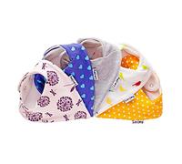 Lovjoy Bandana Dribble Bibs - Super Absorbent & Soft for Teething Babies - Adjustable Snaps - Fits Newborn to 3 years - 5 Pack (Chirpy & Cheerful)