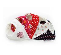 Lovjoy Bandana Dribble Bibs - Super Absorbent & Soft for Teething Babies - Adjustable Snaps - Fits Newborn to 3 years - 5 Pack (Beautiful Blossoms)