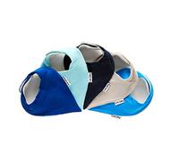 Lovjoy Bandana Dribble Bibs - Super Absorbent & Soft for Teething Babies - Adjustable Snaps - Fits Newborn to 3 years - 5 Pack (Tints Of Blue)