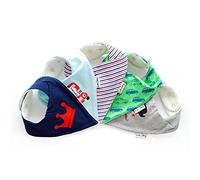 Lovjoy Bandana Dribble bibs, Super Absorbent & Soft for Teething Babies, Fits Newborn to 3 years, Adjustable Snaps, Best Baby Gift. 5 PACK (LOVE LONDON)