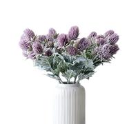 Lovmeety 6Pcs Artificial Thistle Flowers, Faux Purple Thistle Spray Eryngo Flower Bouquet Long Stem Thistle Flower Arrangement for Wedding Home Party Decoration