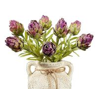 Lovmeety Purple Artificial Artichokes, 5 Pcs Lifelike Fake Branches Faux Flowers Bouquet Simulation Vegetables for Floral Arrangement Home Wedding Table Decor