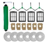 LOVOBO 22 Piece Accessory Sets for iRobot Roomba Plus 405/505/507 Combo Robot Vacuum Cleaner Replacement Parts, 1 Main Brush, 6 Dust Bags, 4 Side Brushes, 6 HEPA Filters, 4 Wipes, 1 Cleaning Brush