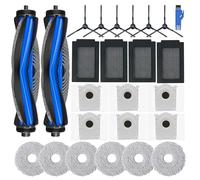 LOVOBO 25 Piece Accessory Set for Ecovacs Deebot T50 Max Pro Omni Vacuum Cleaner, 2 Main Brushes, 4 HEPA Filters, 6 Dust Bags, 6 Wipes, 6 Side Brushes, 1 Cleaning Brush