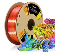 LOVOON 3D Printer Filament, Tri-Color Coextruded PLA Filament 1.75mm, Silk PLA Red-Yellow-Blue, +/-0.02mm, 1kg/2.2lbs