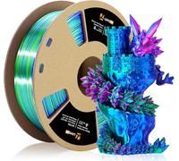 LOVOON PLA Filament 1 kg Tri-Colour Silk Rainbow Filament Red/Green/Blue | 3D Printer Accessories Filament Silk Multicoloured, PLA Printer Filament 1.75 mm, Dimensional Accuracy +/-0.02 mm