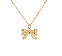 LOVPEPY Bow Pendant Necklace for Women, 925 Sterling Silver, Cute Delicate Bow Necklace, Fashion Bow Necklace, Valentine's Day Jewellery, Gift for Girls, Wife, 40+5, Sterling Silver, No Gemstone