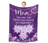 Lovpippi Gifts for Mum-Custom Blanket with Name, Personalised Throw Blankets, Mothers Day, You Are The Piece That Holds Us Together