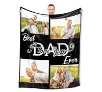 Lovpippi Personalised Gifts for Dad, Christmas Best Gifts for Dad Stepdad Grandpa, Dad Gifts, Personalised Custom Blanket with Photos, to My Dad Birthday Gift from Wife Daughter Son