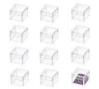 LOVPLAY Small Clear Box Acrylic Boxes with Lids Plastic Square Cube 12 Pieces Small Storage Containers for Candy Pill and Tiny Jewelry