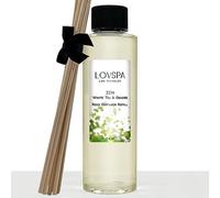 LOVSPA Zen White Tea & Ginger Reed Diffuser Oil Refill with Replacement Reed Sticks Fragrances | Light Citrus Notes, Peonies, Lavender & Geraniums, Sandalwood & Musk