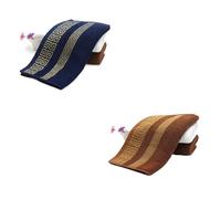 LOVSSU 2PCS Towel Set Geometric Jacquard Pattern Household Cotton Soft Hand Bath Absorbent Towels For Bathroom(Blue brown,70x140cm 2pcs)