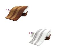 LOVSSU 2PCS Towel Set Geometric Jacquard Pattern Household Cotton Soft Hand Bath Absorbent Towels For Bathroom(Brown white,70x140cm 2pcs)