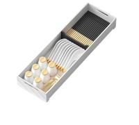 LOVSSU Dishes Separator Adjustable Flatware Cutlery Holder For Spoon Fork Knives Large Silverware Drawer Storage Utensils Oraganizer(46x15cm White)