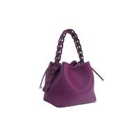 LOVSSU Elegant Bucket Bag Handbag Genuine Leather Commuting Versatile One-shoulder Crossbody Women's(Purple)