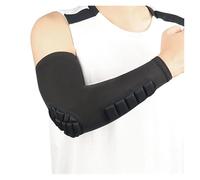 LOVSSU Honeycomb Anti-collision Elastic Gym Sports Long Arm Sleeve Support Basketball Shooting Elbow Warmers Pad For Men Women(1PC black,M)