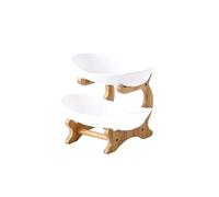 LOVSSU Multi-layer Fruit Plate 2/3 Layer Table Plates Dinnerware Wooden Kitchen Fruit Bowl With Floors Partitioned Dish Candy Cake Trays Fruit Plate Salad Bowl For Kitchen Counter(White 2 layer)