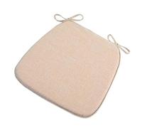 LOVSSU Solid Color Cotton Linen Chair Cushion With Ties
