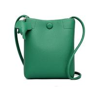LOVSSU Women Soft Leather Crossbody Bags Female Shoulder Bag Simplicity Small Solid Color Square(Green)