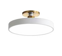 LOVTAL Macaron Round LED Ceiling Light, Modern Wrought Iron Ceiling Lamps Semi Flush Mount Ceiling Lighting for Children's Room, Bedroom, Hallway,White+Cool White-40cm 28W