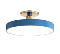 LOVTAL Macaron Round LED Ceiling Light, Modern Wrought Iron Ceiling Lamps Semi Flush Mount Ceiling Lighting for Children's Room, Bedroom, Hallway,Blue+Neutral Light-40cm 28W