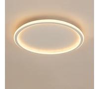LOVTAL Round LED Ceiling Light, Nordic Modern Ultra-Thin Circle Ceiling Lamp Surface Mount Metal Light Fixture for Living Room, Bedroom Lamp,White+Warm White-30cm 36W