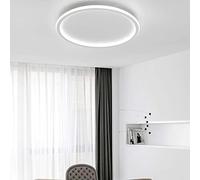 LOVTAL Round LED Ceiling Light, Nordic Modern Ultra-Thin Circle Ceiling Lamp Surface Mount Metal Light Fixture for Living Room, Bedroom Lamp,White+3 Colour Light-50cm 61W