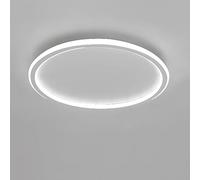 LOVTAL Round LED Ceiling Light, Nordic Modern Ultra-Thin Circle Ceiling Lamp Surface Mount Metal Light Fixture for Living Room, Bedroom Lamp,White+Cool White-60cm 72W